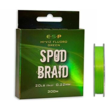 Fir Textil ESP Spod Braid, Hi-Viz Fluoro Green, 0.22mm, 9.00kg, 300m