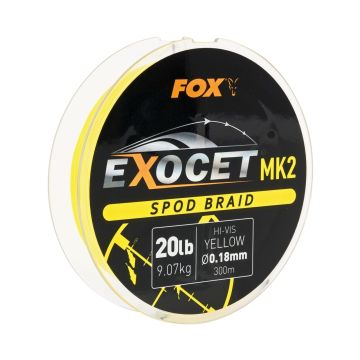 Fir Textil Fox Exocet MK2 Spod Braid Yellow, 0.18mm, 9.07kg, 300m