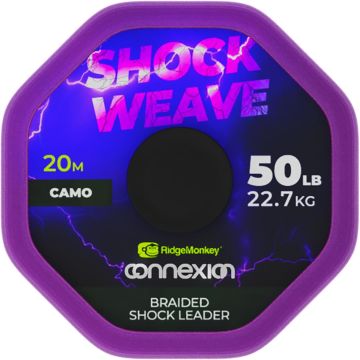Fir Textil Inaintas RidgeMonkey Connexion ShockWeave Braided Shock Leader, 50lbs, 20m