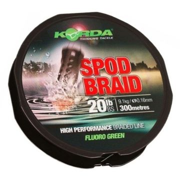 Fir Textil Korda Spod Braid Fluoro Green, 0.16mm, 9.1kg, 300m