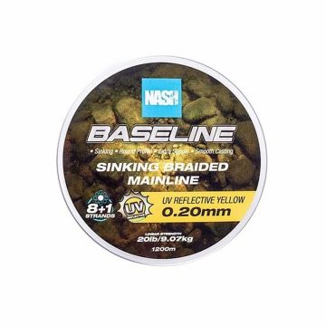 Fir Textil Nash Baseline Sinking Braid, UV Yellow, 1200m