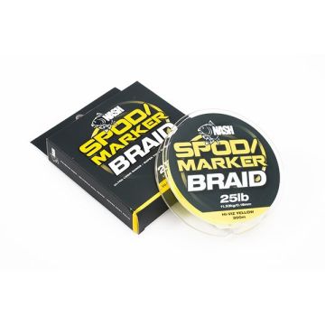 Fir Textil Nash Spod & Marker Braid, Hi-Viz Yellow, 0.18mm, 25lbs11.33kg, 300m