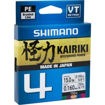 Fir Textil Shimano Kairiki 4 Braided Line, Multi Color, 150m