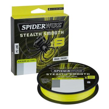 Fir Textil SpiderWire Stealth Smooth 8 Braid, Hi-Vis Yellow, 150m