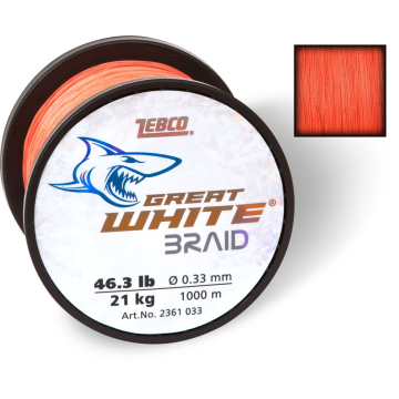 Fir Textil Zebco Great White Braid, Orange, 1000m
