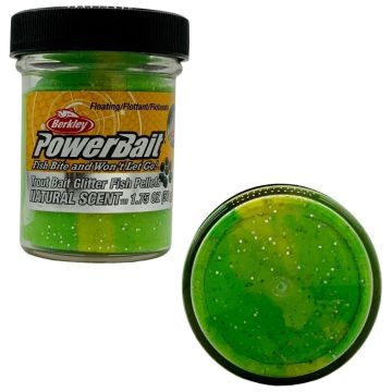 Pasta Flotanta Berkley PowerBait Natural Glitter Trout Bait, Fluorescent Green Yellow