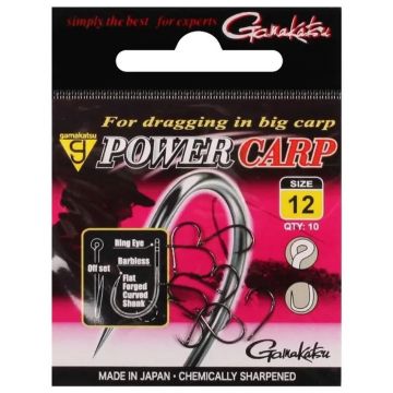 Carlige Gamakatsu Power Carp Ring Eye Barbless, 10buc/plic