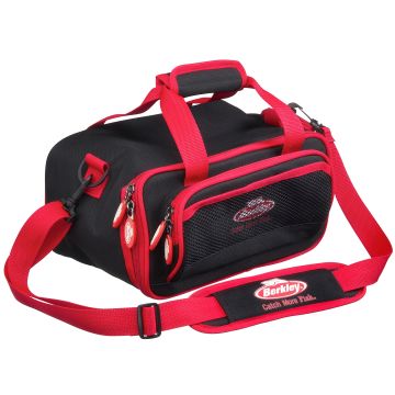 Geanta Berkley Powerbait Bag Medium RedBlack + 3 Cutii Naluci, 35x21x19cm