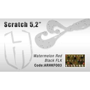 Grub Colmic Herakles Scratch 13cm Watermelon Red / Black Flk 7buc/plic