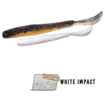Grub Herakles Leftail Worm, Culoare FLOATING White Impact, 8.6cm, 10buc/plic
