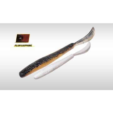 Grub Herakles Leftail Worm, Culoare Plum Sapphire, 12cm, 10buc/plic