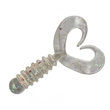 Grub Rock'N Bait Owner Cultiva Ring Twin Tail Clear UV, 3.5cm, 0.6g, 12buc/plic