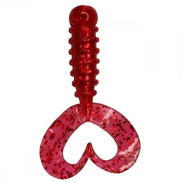 Grub Rock'N Bait Owner Cultiva Ring Twin Tail Shrimp Red, 3.5cm, 0.6g, 12buc/plic