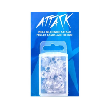 Inele Siliconice Elastice Attack Pellet Bands, Clear, 100bucplic