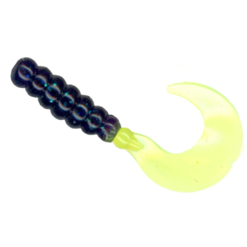 Grub Slider Crazy Tail 3", Junebug/Chartreuse, 7.5cm, 15buc/plic