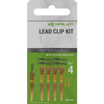Kit Montura Plumb Pierdut Korum Smokescreen Lead Clip, 4buc/plic