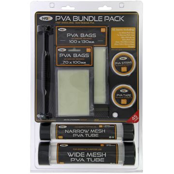 Kit Plasa Solubila PVA NGT Bundle Pack + Tija Compresie, Narrow (25mm) + Wide (35mm), 7m