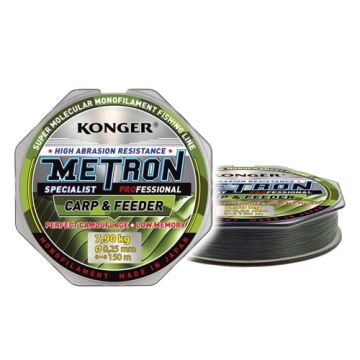 Fir Monofilament Konger Metron Specialist ProCarp and Feeder, Verde Camou, 150m