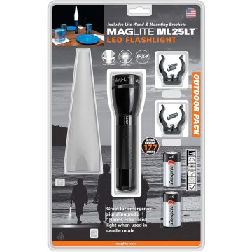 Lanterna Maglite 2 Cell C LED Outdoor Adventure Pack, Black, Blister