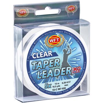 Fir Monofilament WFT Taper Leader, Clear, 15m