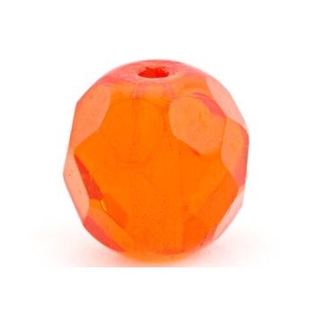 Margele CAMO Facetted Glass Beads Orange, 10buc/plic