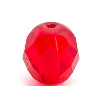 Margele CAMO Facetted Glass Beads Ruby, 10buc/plic