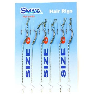 Montura cu Fir de Par Smax Hair Rigs Curve Shank, 6buc/plic