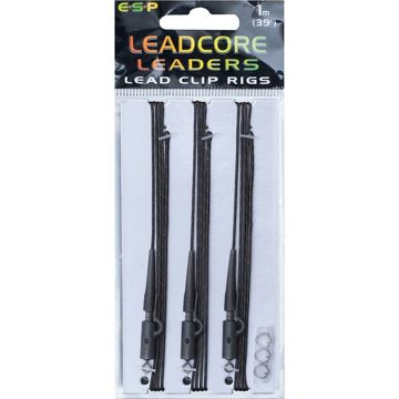 Montura ESP Leadcore Leaders Leadclip, 100cm, 3buc/set