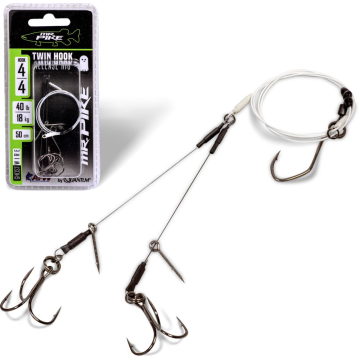 Montura Quantum Mr. Pike Ghost Traces Twin Hook-Release-Rig, White, 50cm