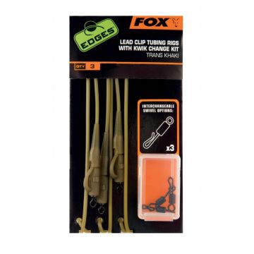 Monturi Fox Edges Lead Clip Tubing Rigs + K/C Kit 3buc/plic