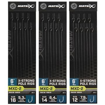 Riguri Matrix MXC-2 Barbless X-Strong Pole Rig, 15cm, 8buc/plic