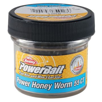 Naluca Berkley PowerBait Power Honey Worm Spring Green, Garlic Flavour, 60g, 25buc/borcan