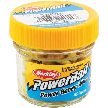 Naluca Berkley PowerBait Power Honey Worm, Yellow, 2.5cm, 55bucborcan