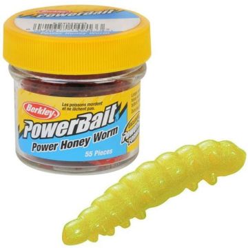 Naluca Berkley PowerBait Power Honey Worm Yellow, 60g, 25bucborcan