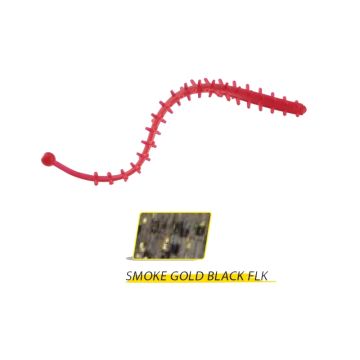 Naluca Herakles Tremors Worm, Smoked Gold/Black Flake, 6.8cm, 8buc/plic