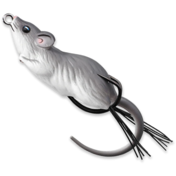 Naluca Live Target Hollow Mouse Walking Bait, Grey/White, 9cm, 28g