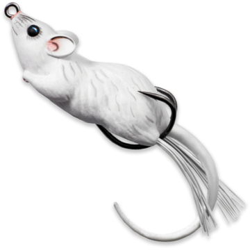 Naluca Live Target Hollow Mouse Walking Bait, White/White, 9cm, 28g