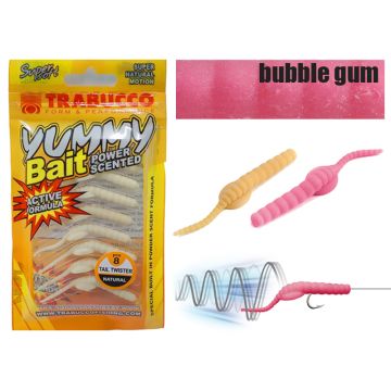 Naluca Trabucco Yummy Bait Tail Twister Bubble Gum 3cm, 8 buc/plic