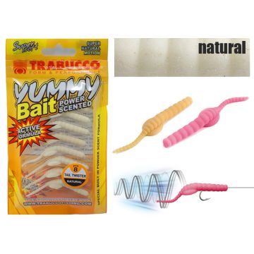 Naluca Trabucco Yummy Bait Tail Twister Natural 3cm, 8 buc/plic