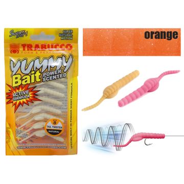 Naluca Trabucco Yummy Bait Tail Twister Orange 3cm, 8 buc/plic