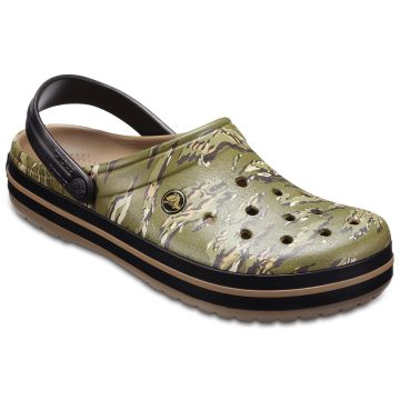 Papuci Crocs Crocband Graphic Clog Dark Camo Green
