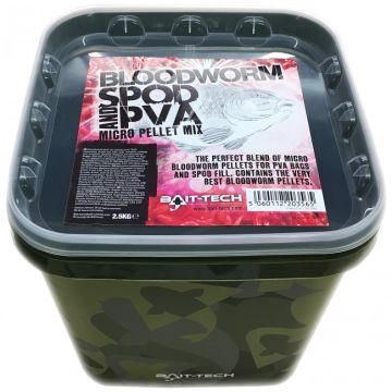 Pelete Bait-Tech Camo Bucket Bloodworm Spod & PVA Micro Pellet Mix, 2.5kg