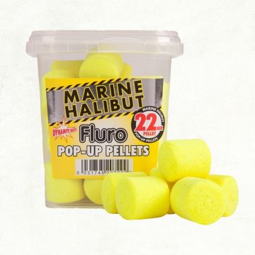 Pelete Dynamite Baits Fluro Pop-Up Pellets Yellow Marine Halibut