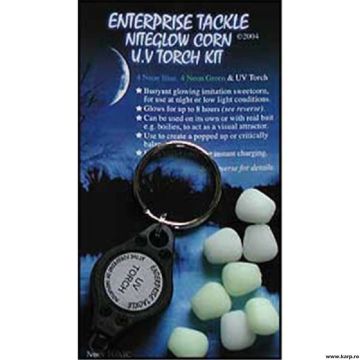 Porumb Artificial + Lampa Enterprise Tackle UV Torch Kit, Neon Blue & Green