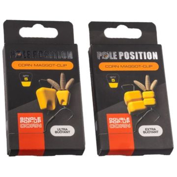 Corn Maggot Clip cu Porumb FLotant Pole Position, 5buc/plic