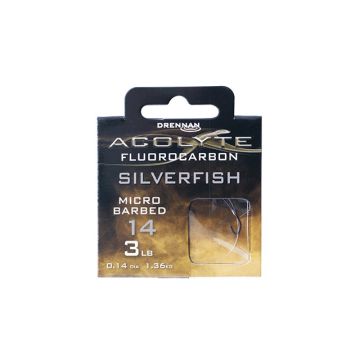 Carlige Legate Drennan Acolyte Fluorocarbon Silverfish Micro Barbed, 8buc/plic