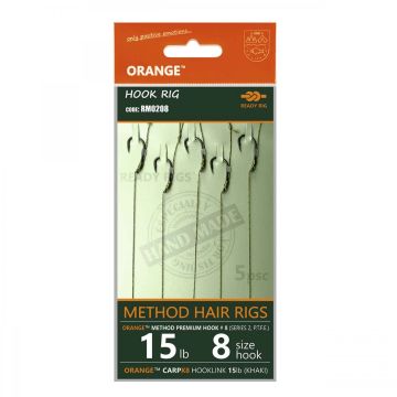 Rig Feeder Orange Fishing Series 2 Method Hair Rigs, 5buc/plic