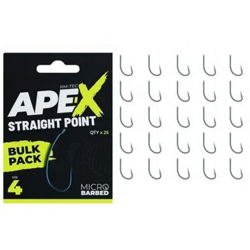 Carlige RidgeMonkey APE-X Straight Point Barbed Hooks, 25buc/bulk