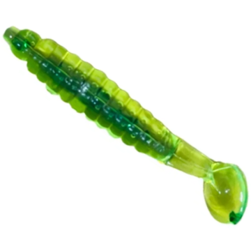 Grub Slider Fishing 1.5" Crappie Grub, Chartreuse/Junebug Core, 3.8cm, 15buc/plic