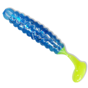 Grub Slider Fishing 1.5" Crappie Grub, Blue Ice/Chartreuse, 3.8cm, 15buc/plic